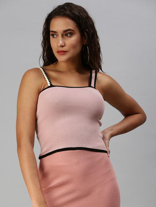 women's crop square neck top - 18392065 - Very Small Image - 1