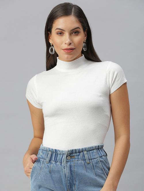high neck solid top  - 18392189 - Very Small Image - 1
