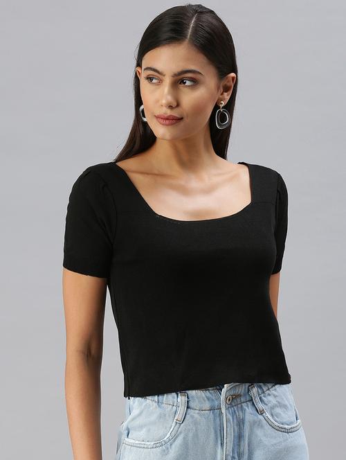 scoop neck solid top  - 18392193 - Very Small Image - 1