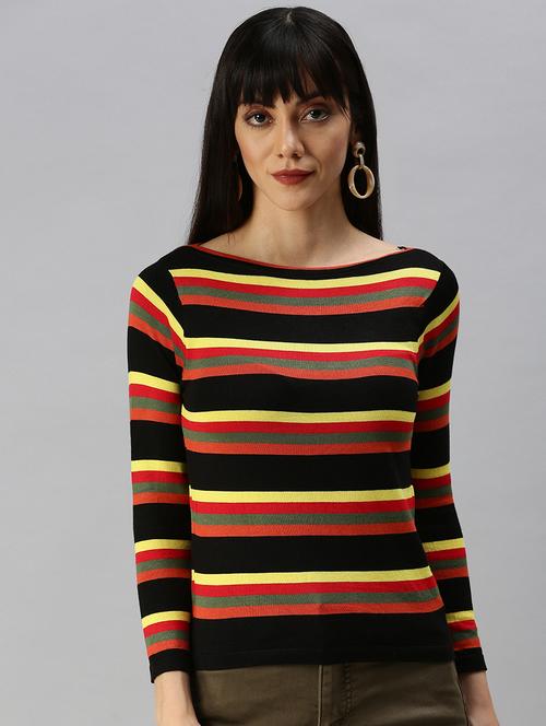 women's straight boat neck top - 18392234 - Very Small Image - 1