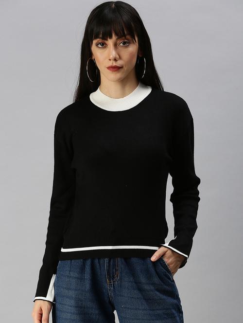 women's straight round neck top - 18392237 - Very Small Image - 1