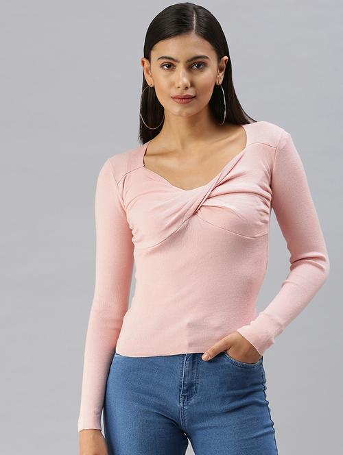 women solid long sleeves top - 18392238 - Very Small Image - 1