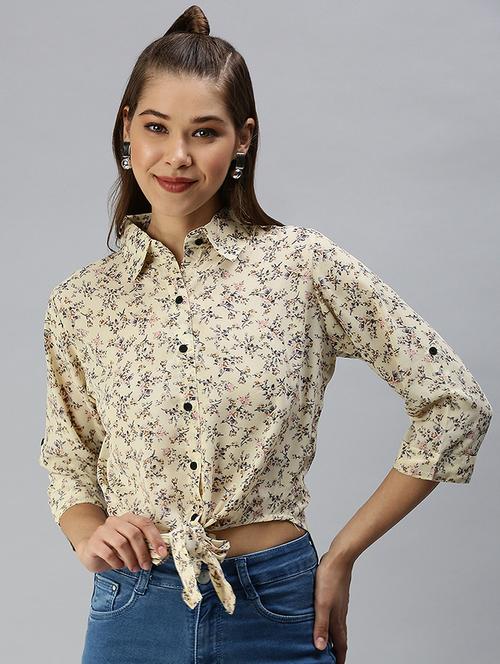 women's blouson collared top - 18392305 - Very Small Image - 1