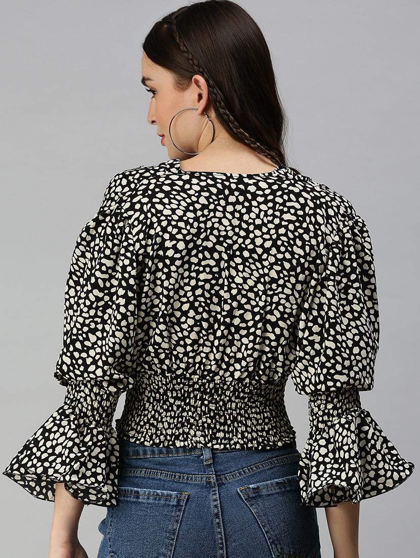 women's crop v neck top - 18392368 - Zoom Image - 2