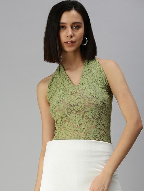 women's open back & tie halter neck top - 18392664 - Very Small Image - 1