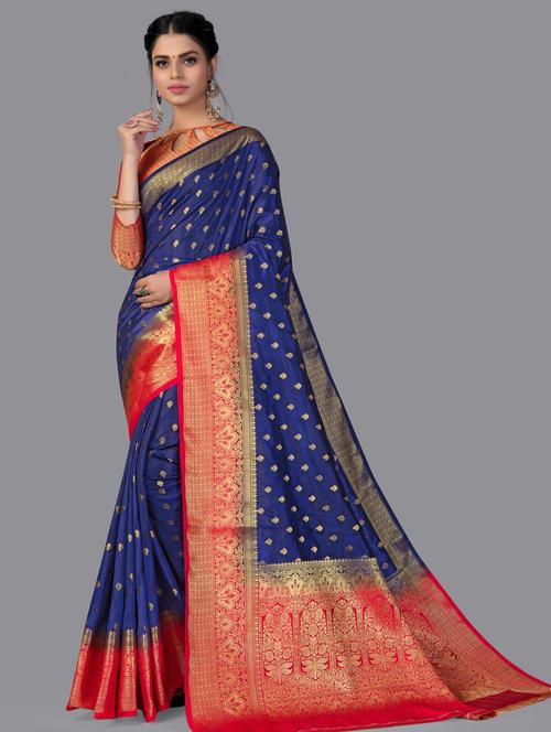 women's banarasi saree with blouse - 18392922 - Very Small Image - 1