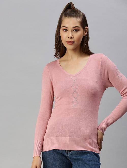 women's straight v neck top - 18393058 - Very Small Image - 1