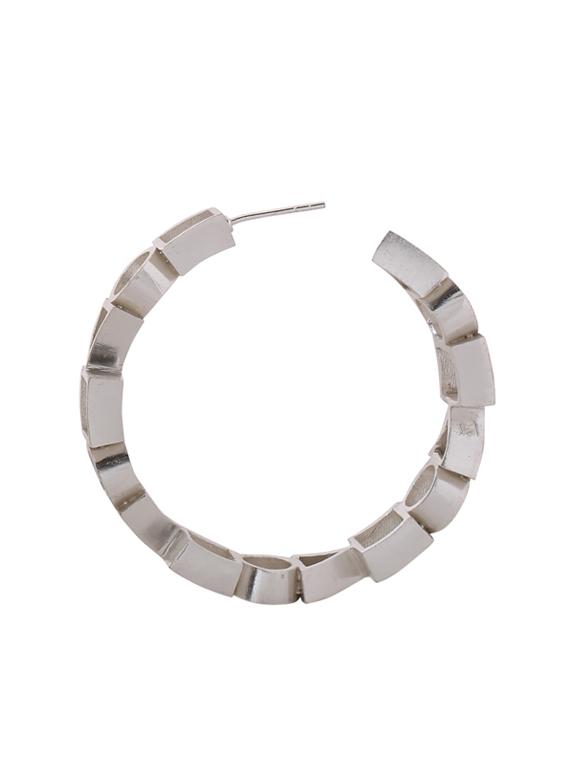silver brass hoop earring - 18393381 - Standard Image - 3