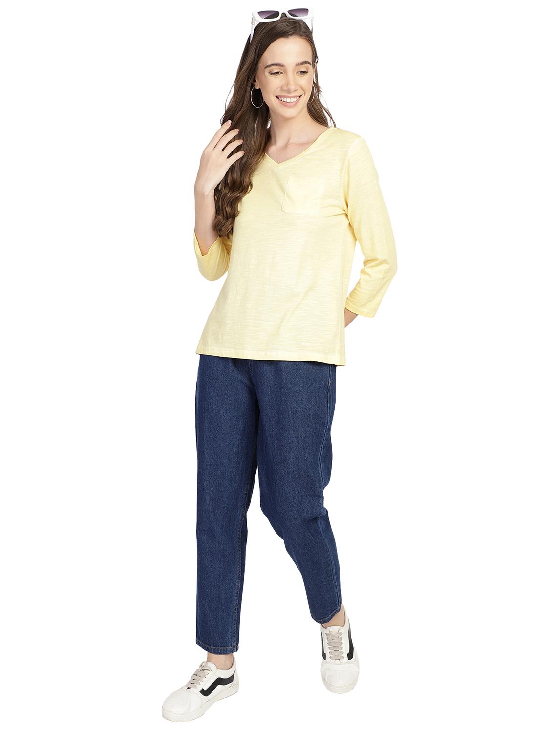 women's straight v neck top - 18393482 - Zoom Image - 4