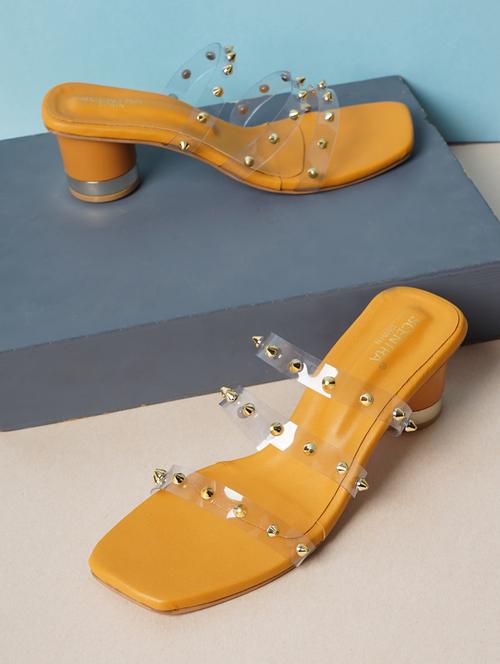 yellow synthetic slip on sandals - 18393507 - Very Small Image - 1