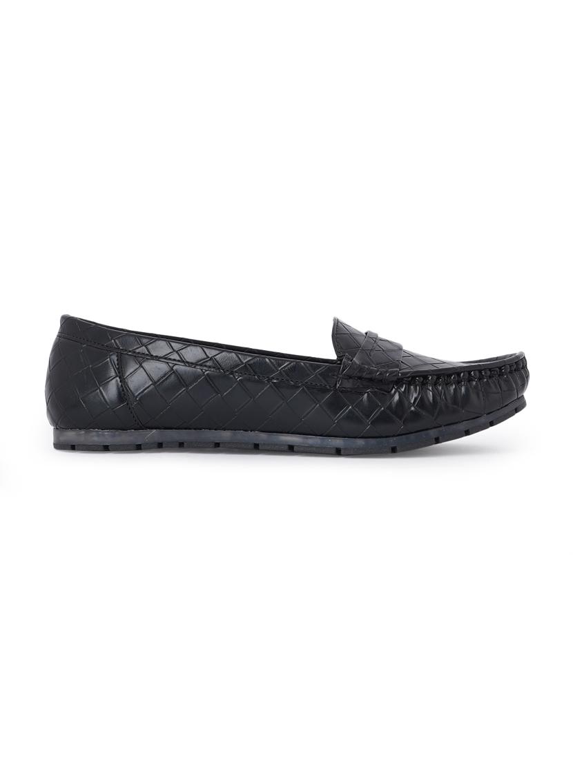 black synthetic slip on loafers - 18393521 - Zoom Image - 2