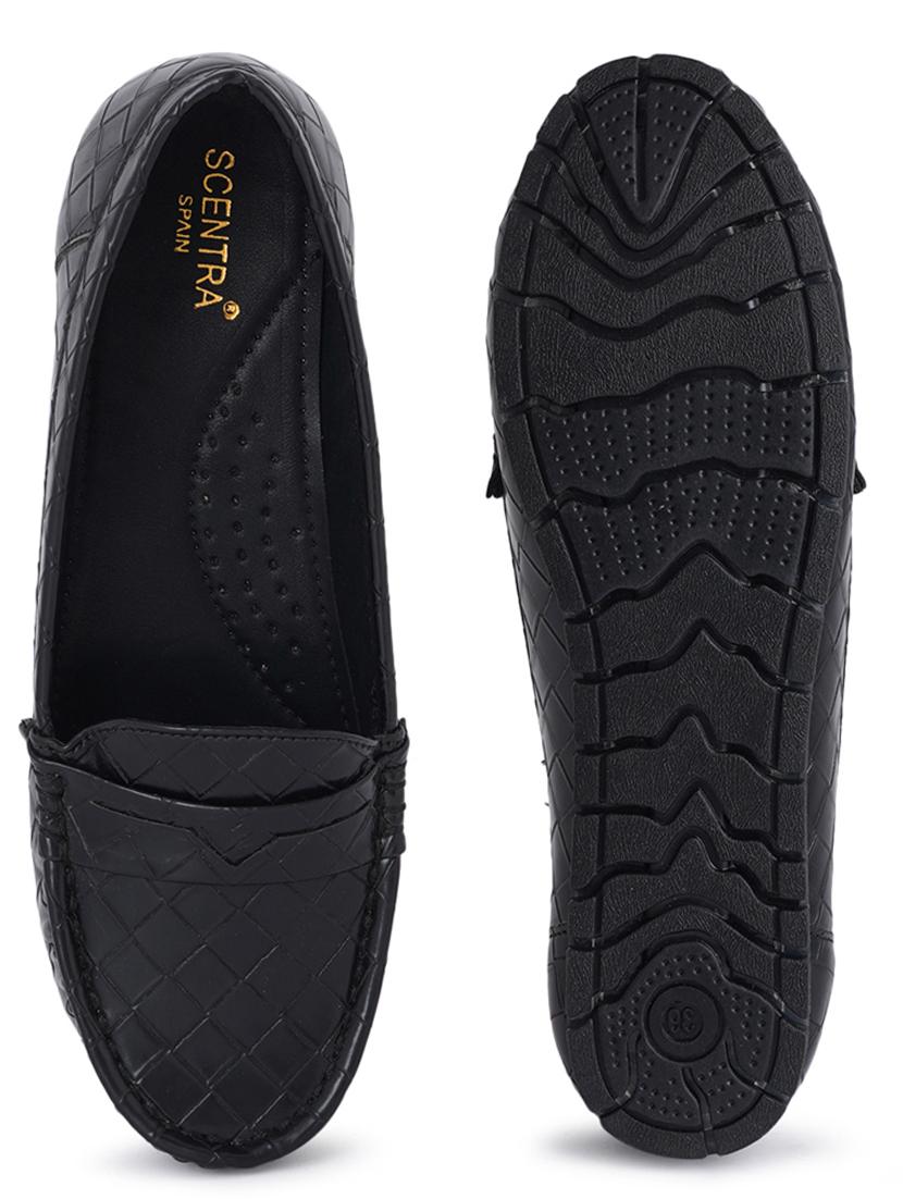 black synthetic slip on loafers - 18393521 - Zoom Image - 4