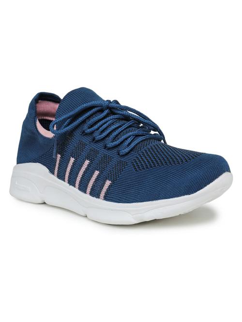 women blue stripes lace-up sports shoe - 18394616 - Very Small Image - 1