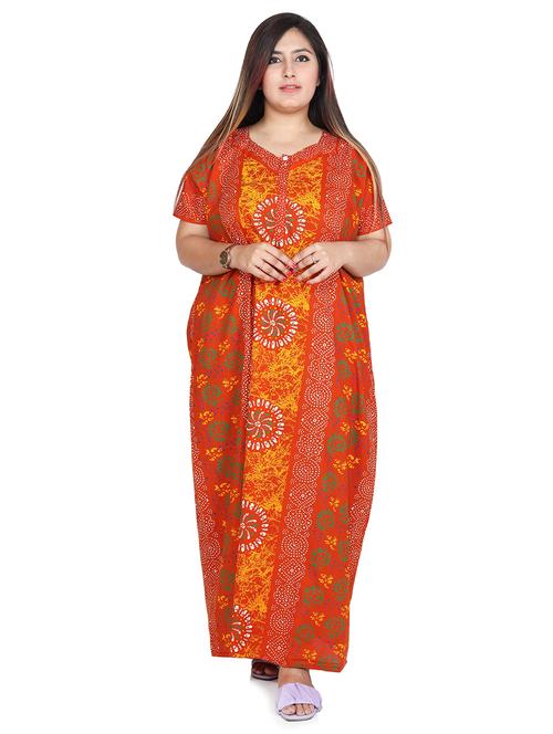 square neck printed nighty  - 18394914 - Very Small Image - 1