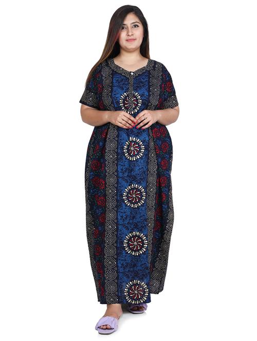 square neck printed nighty  - 18394916 - Very Small Image - 1