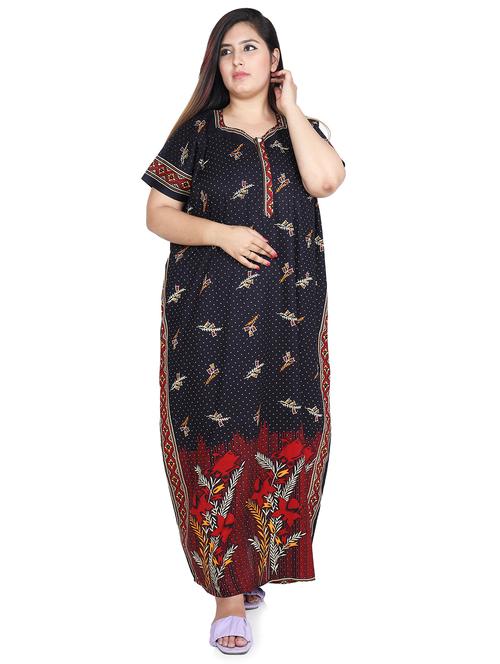 square neck printed nighty  - 18394921 - Very Small Image - 1