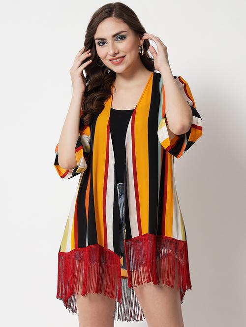 short sleeved striped regular shrug - 18395336 - Very Small Image - 1