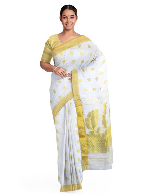 women's self design white colored saree - 18395855 - Very Small Image - 1