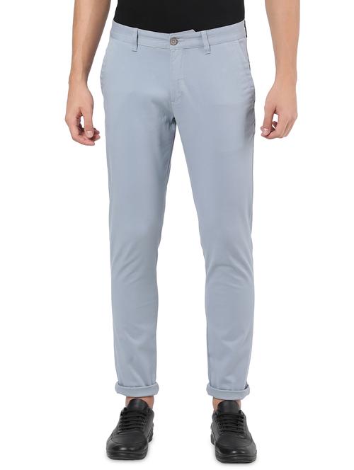 blue solid casual trouser - 18396297 - Very Small Image - 1
