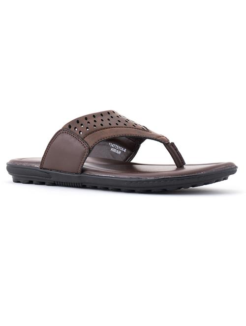 brown synthetic & mesh slip on slippers - 18396602 - Very Small Image - 1