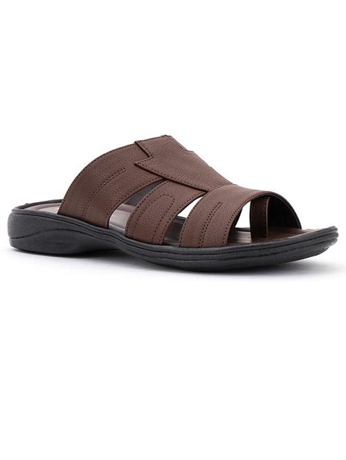 brown synthetic & mesh slip on sandals - 18396611 - Very Small Image - 1