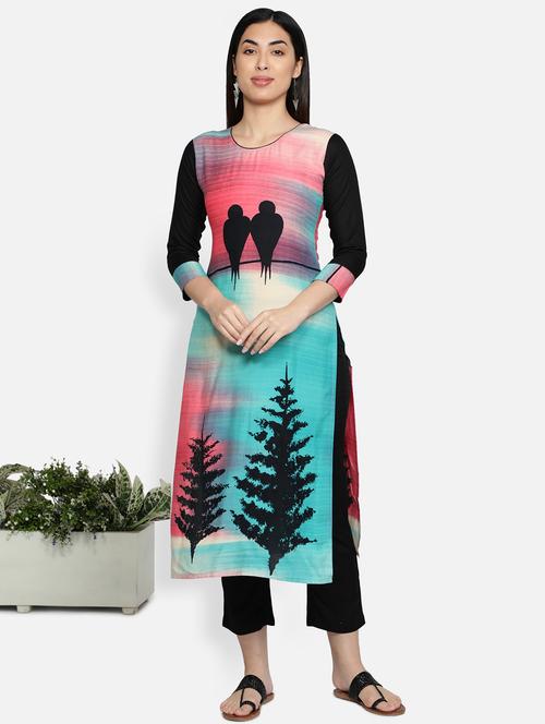 women's straight kurta - 18396758 - Very Small Image - 1