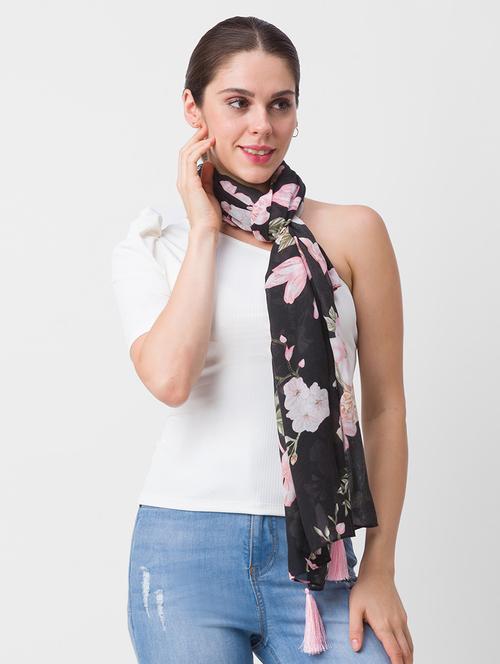 black viscose scarf - 18396954 - Very Small Image - 1