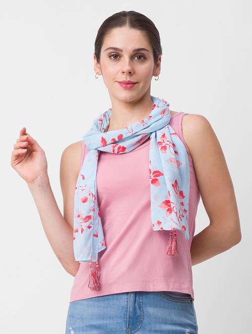 blue viscose scarf - 18396960 - Very Small Image - 1