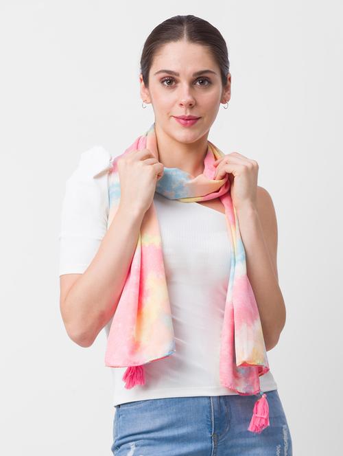 pink printed scarf - 18396964 - Very Small Image - 1