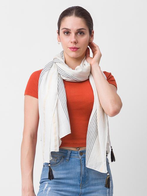 white printed scarf - 18396965 - Very Small Image - 1