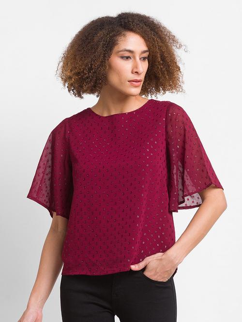 women's straight round neck top - 18396978 - Very Small Image - 1