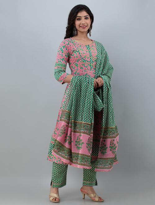 pink cotton kurta pant  set - 18397042 - Very Small Image - 1