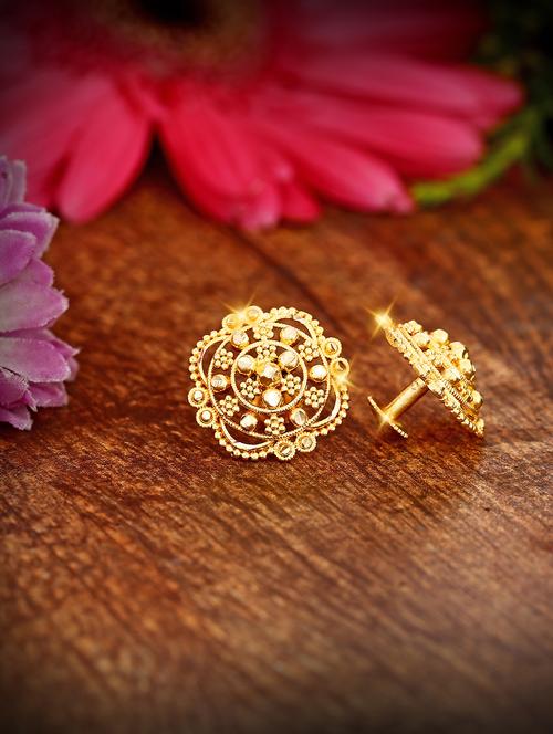 traditional 1gm gold plated earring - 18397383 - Very Small Image - 1
