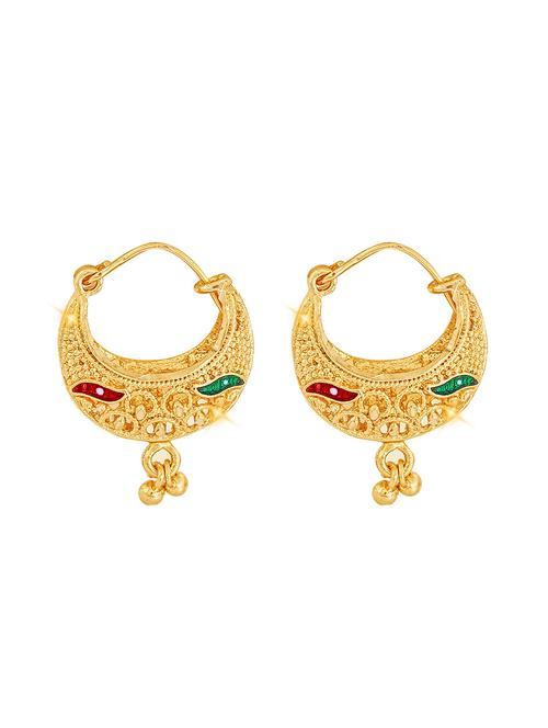 traditional 1gm gold plated bucket bali ear ring - 18397398 - Very Small Image - 1
