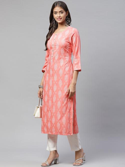 women's straight kurta - 18397594 - Very Small Image - 1