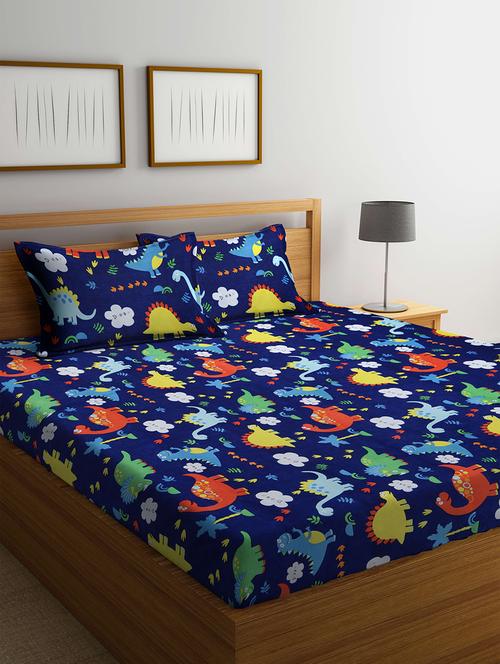 klotthe multi geometric 210 tc cotton blend double bedsheet with 2 pillow covers - 18399346 - Very Small Image - 1