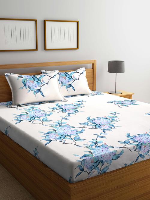 Klotthe Multi Floral 210 Tc Cotton Blend Bedsheet With 2 Pillow Covers - 18399465 - Very Small Image - 1