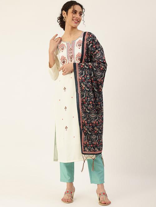 white embroidered suit set - 18399627 - Very Small Image - 1