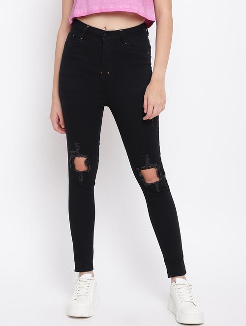 high rise solid denim jean - 18399769 - Very Small Image - 1