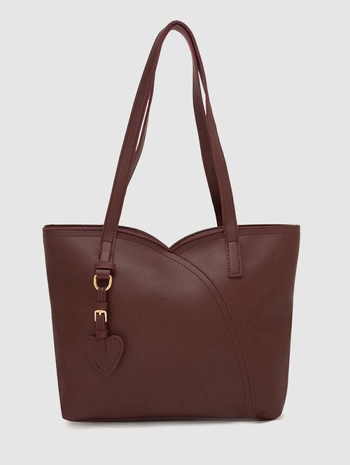 maroon solid regular handbag - 18400064 - Very Small Image - 1
