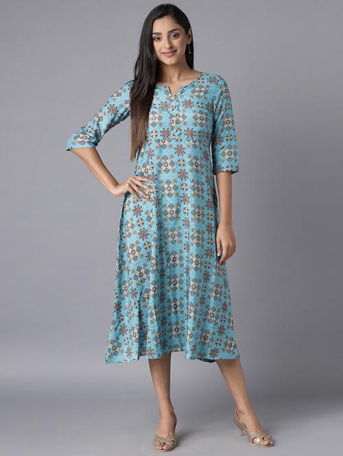 women's  geometric dress - 18400626 - Very Small Image - 1