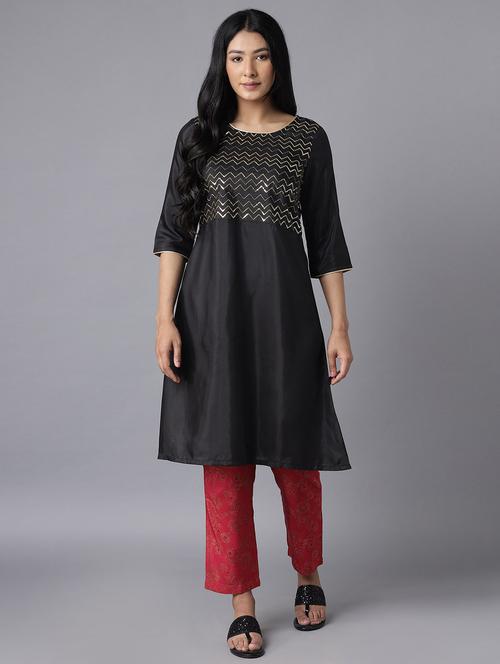 black cotton blend suit  set - 18400646 - Very Small Image - 1