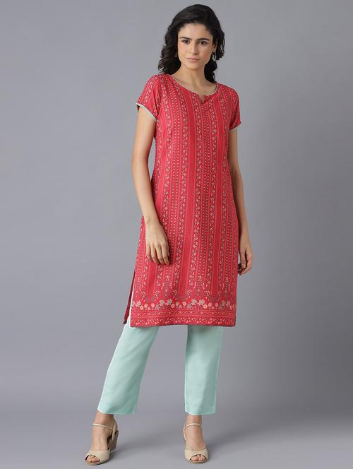 red cotton blend suit  set - 18400691 - Very Small Image - 1