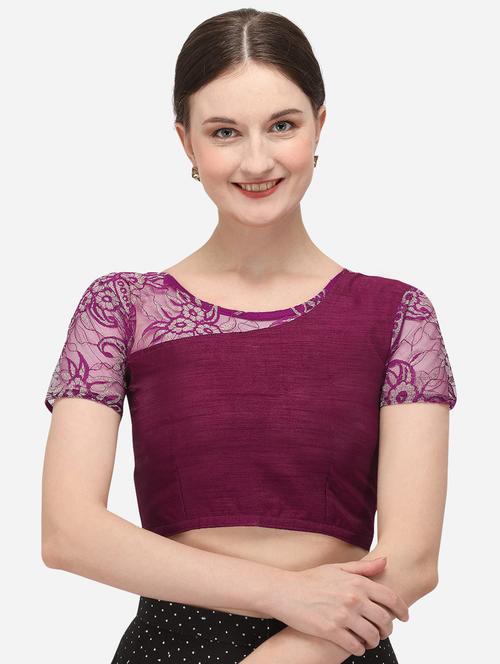 purple silk regular blouse - 18400859 - Very Small Image - 1