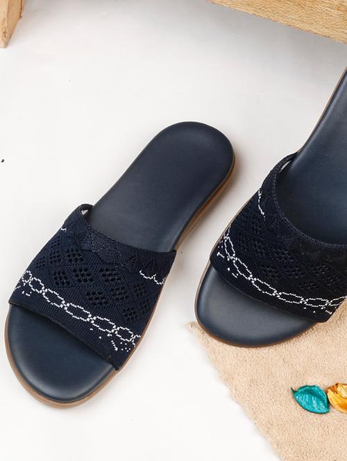 navy blue slip on sandal - 18401108 - Very Small Image - 1
