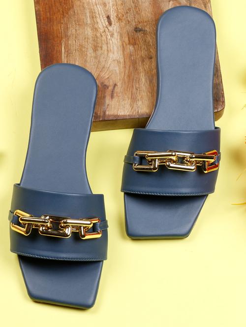 navy slip on  sandal - 18401119 - Very Small Image - 1