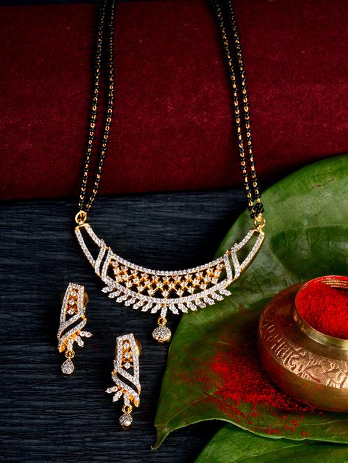 gold beads  mangalsutra set - 18401293 - Very Small Image - 1