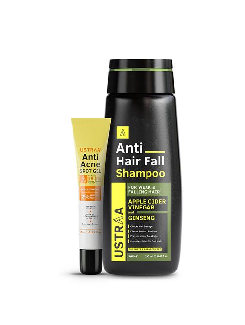 ustraa anti acne spot gel - 15ml & anti hair fall shampoo - 18401718 - Very Small Image - 1