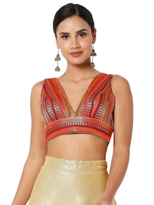 red art silk printed blouse - 18401848 - Very Small Image - 1