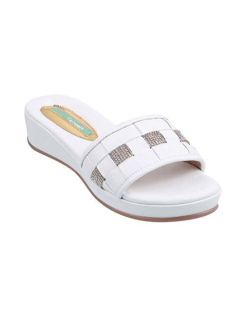 white synthetic open thong sandals - 18401909 - Very Small Image - 1